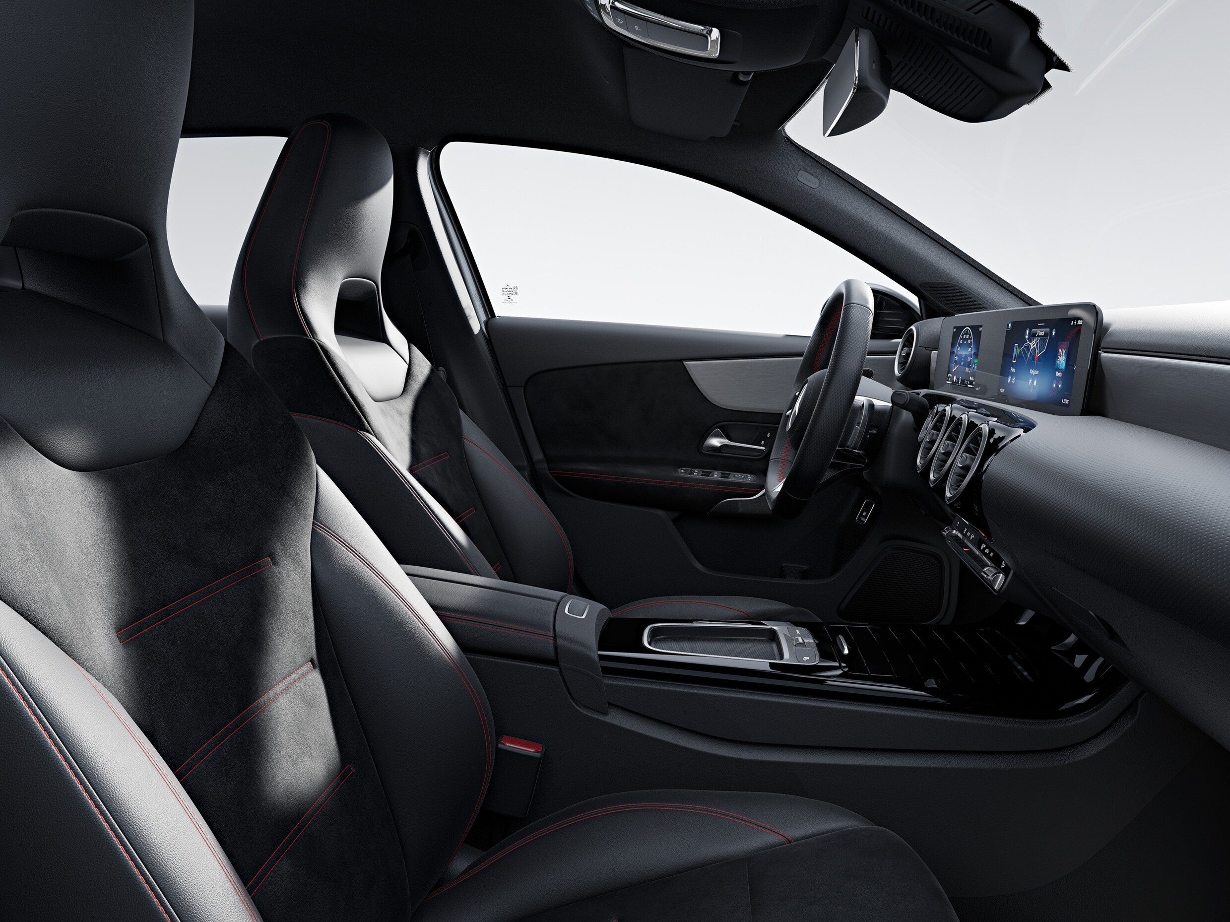 El habitáculo de Clase A Hatchback de Mercedes-Benz con la línea de equipamiento AMG Line.