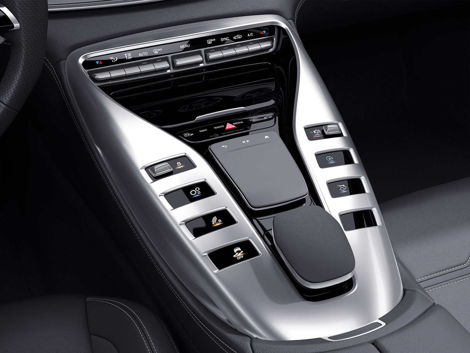 La consola central del Mercedes-AMG GT Coupé de 4 puertas. Consola central | GT Coupé de 4 puertas | Mercedes-AMG