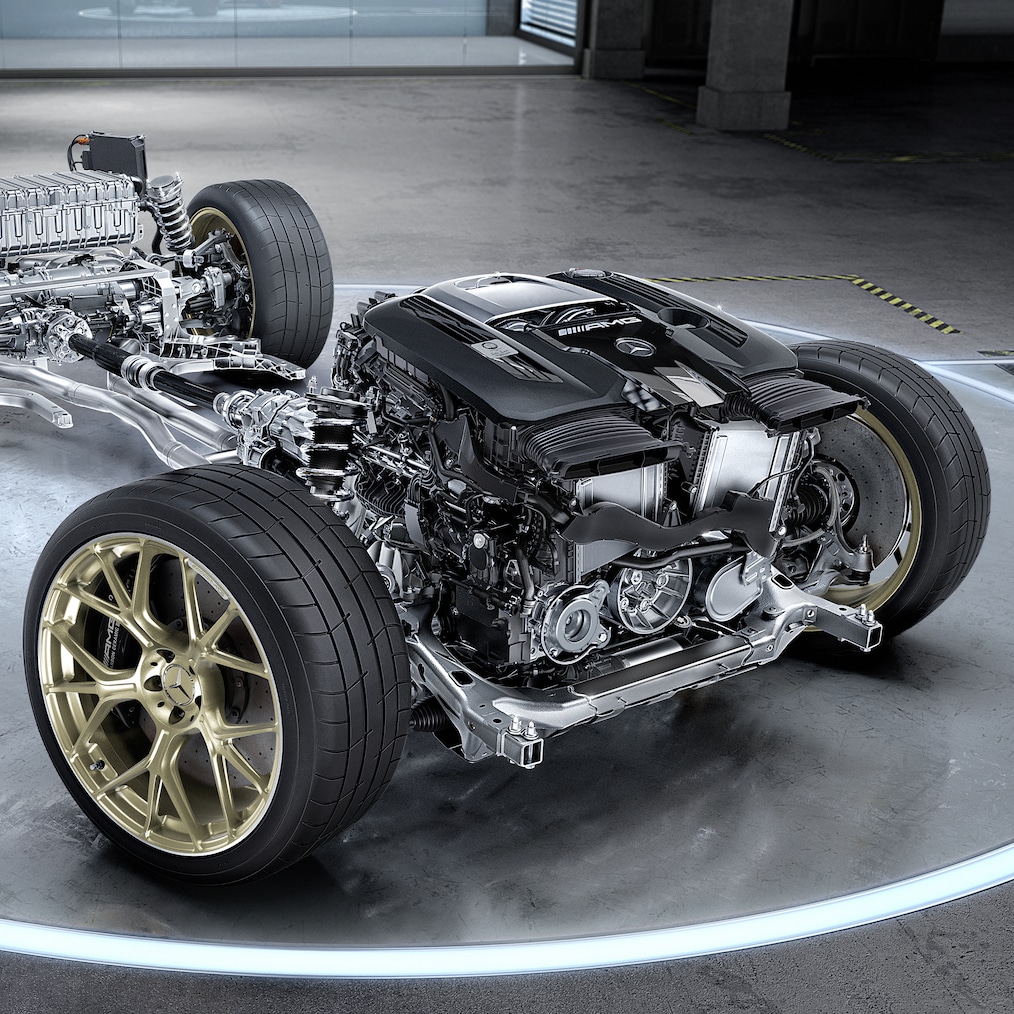 La cadena cinemática del Mercedes-AMG GT 63 S E PERFORMANCE Coupé.
