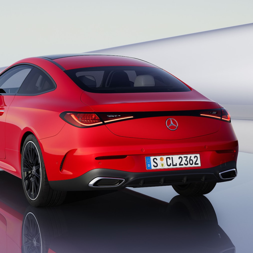 El diseño de la parte trasera del nuevo CLE Coupé de Mercedes-Benz.