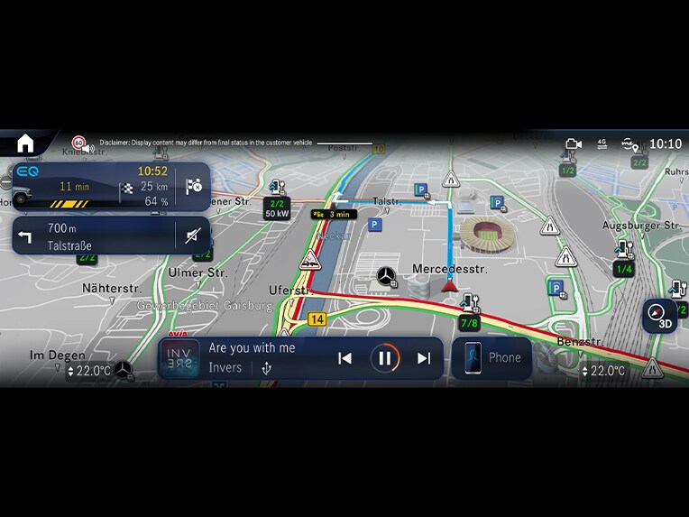 Navegación con Electric Intelligence en la Clase G totalmente eléctrica de Mercedes-Benz.
