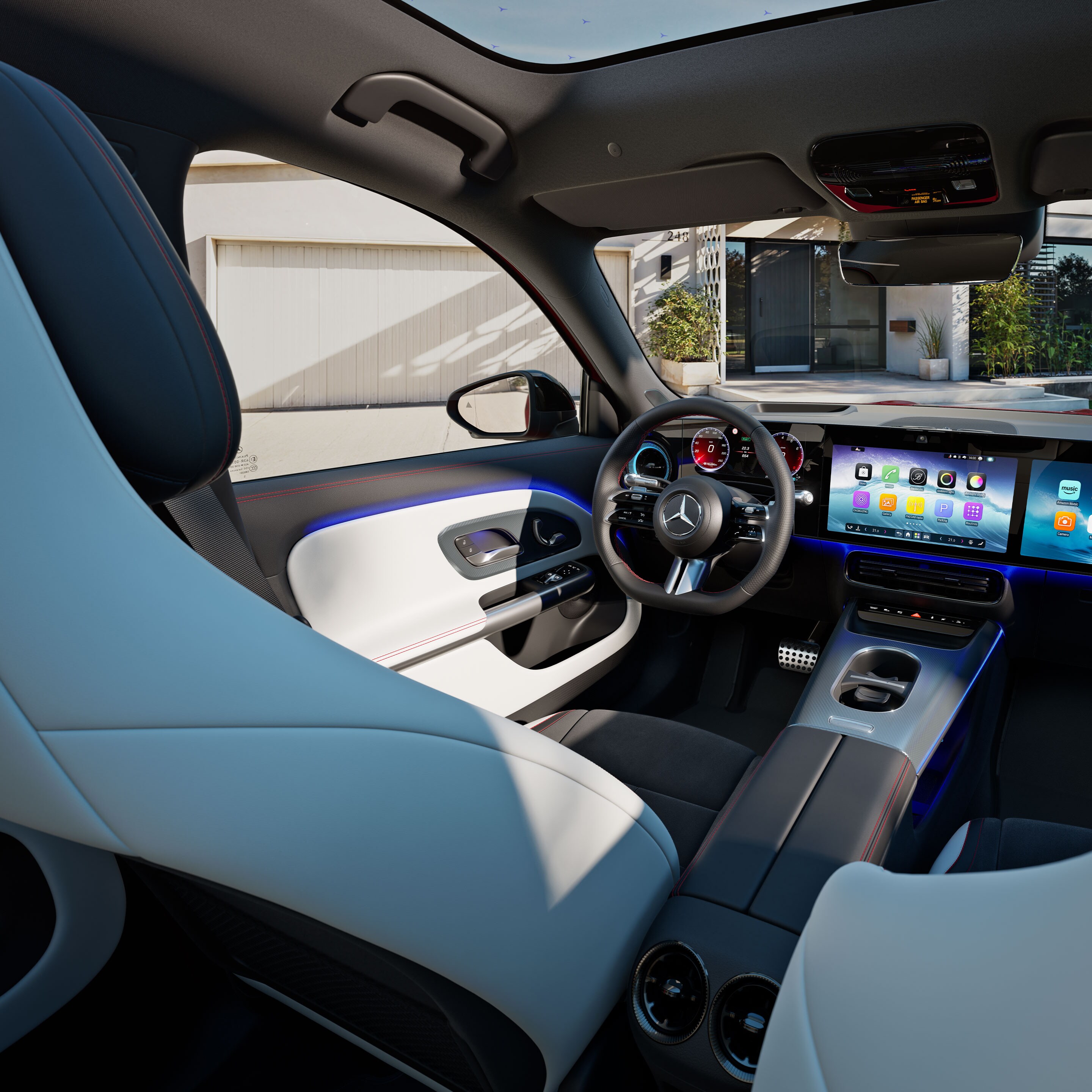 El interior De la GLB completamente nuevo de Mercedes-Benz.