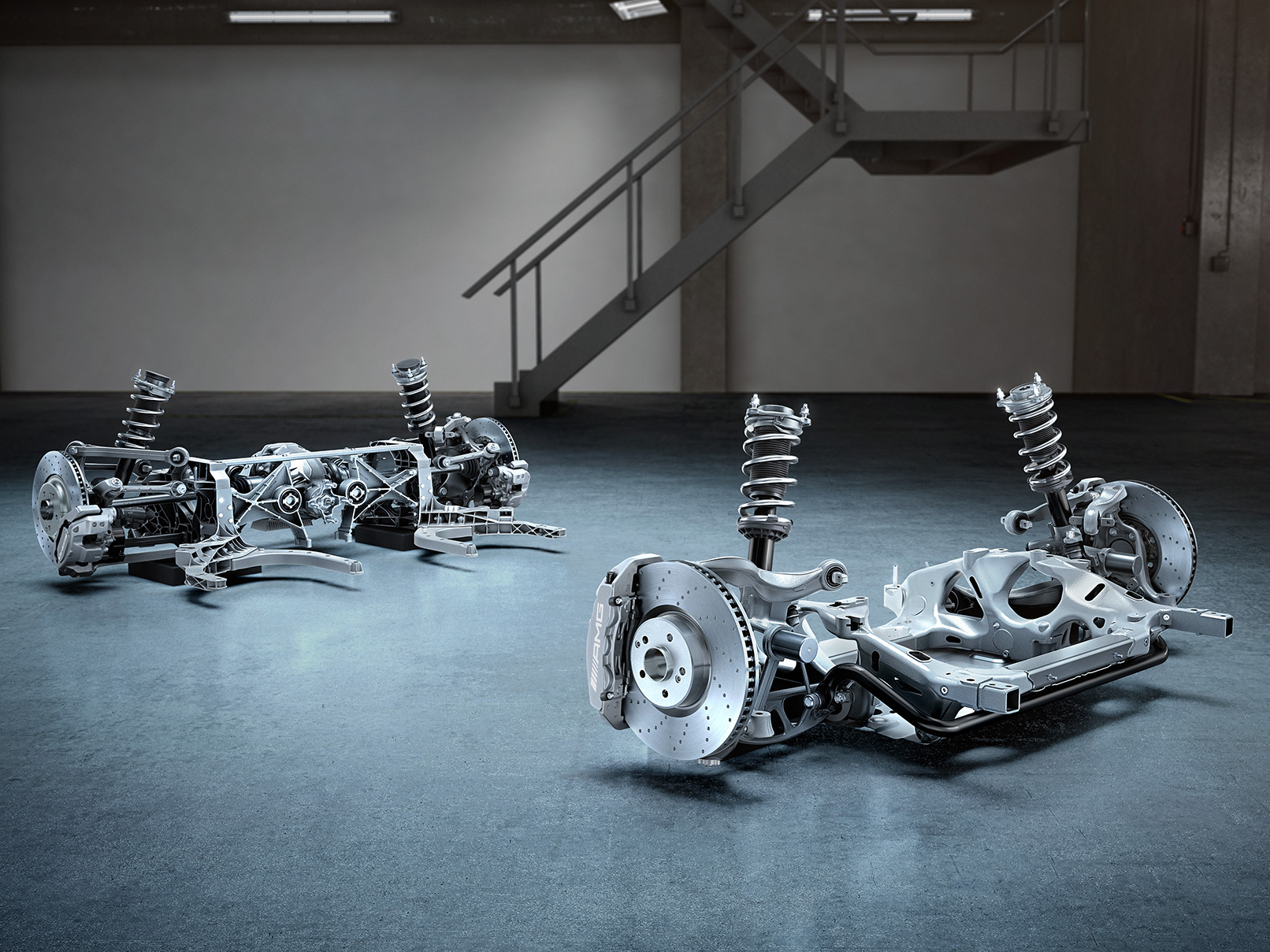 Tren de rodaje AMG ACTIVE RIDE CONTROL | Tecnología e innovación de AMG Roadster | Mercedes-AMG El tren de rodaje AMG ACTIVE RIDE CONTROL de la Clase S Sedán de Mercedes-AMG (detalle técnico).