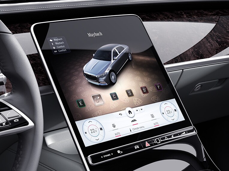 El visualizador central de la Clase S Mercedes-Maybach.
