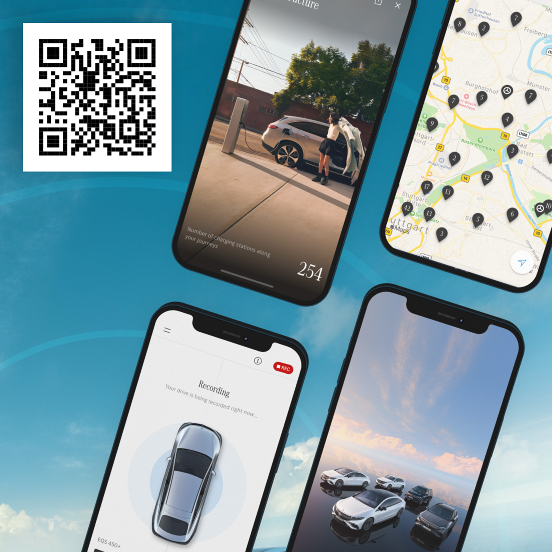 Aplicación Electric Ready | Mercedes-Benz Aplicación Electric Ready en un smartphone