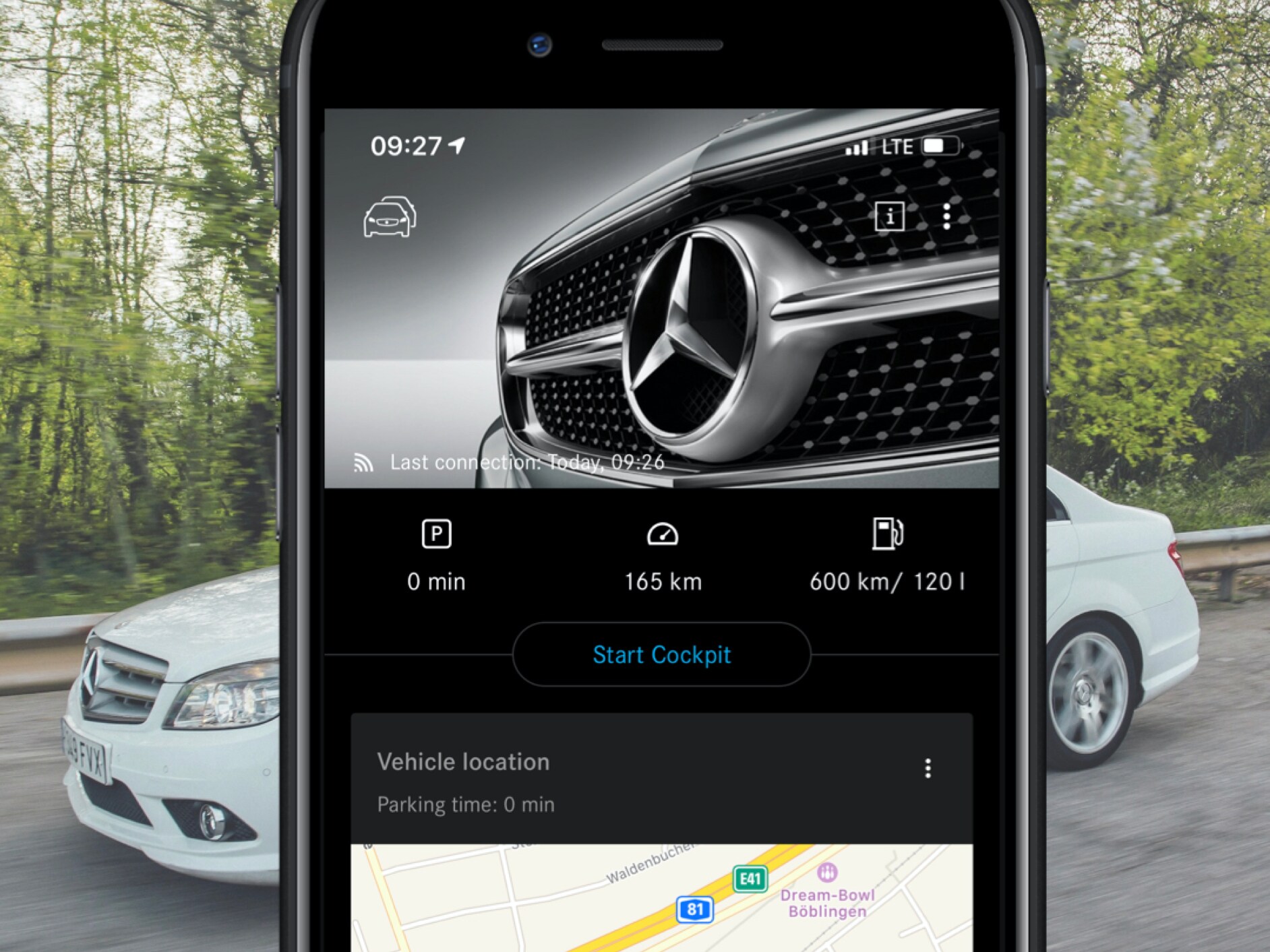 Con la Mercedes me Adapter App no perderás nunca de vista el estado de tu vehículo.