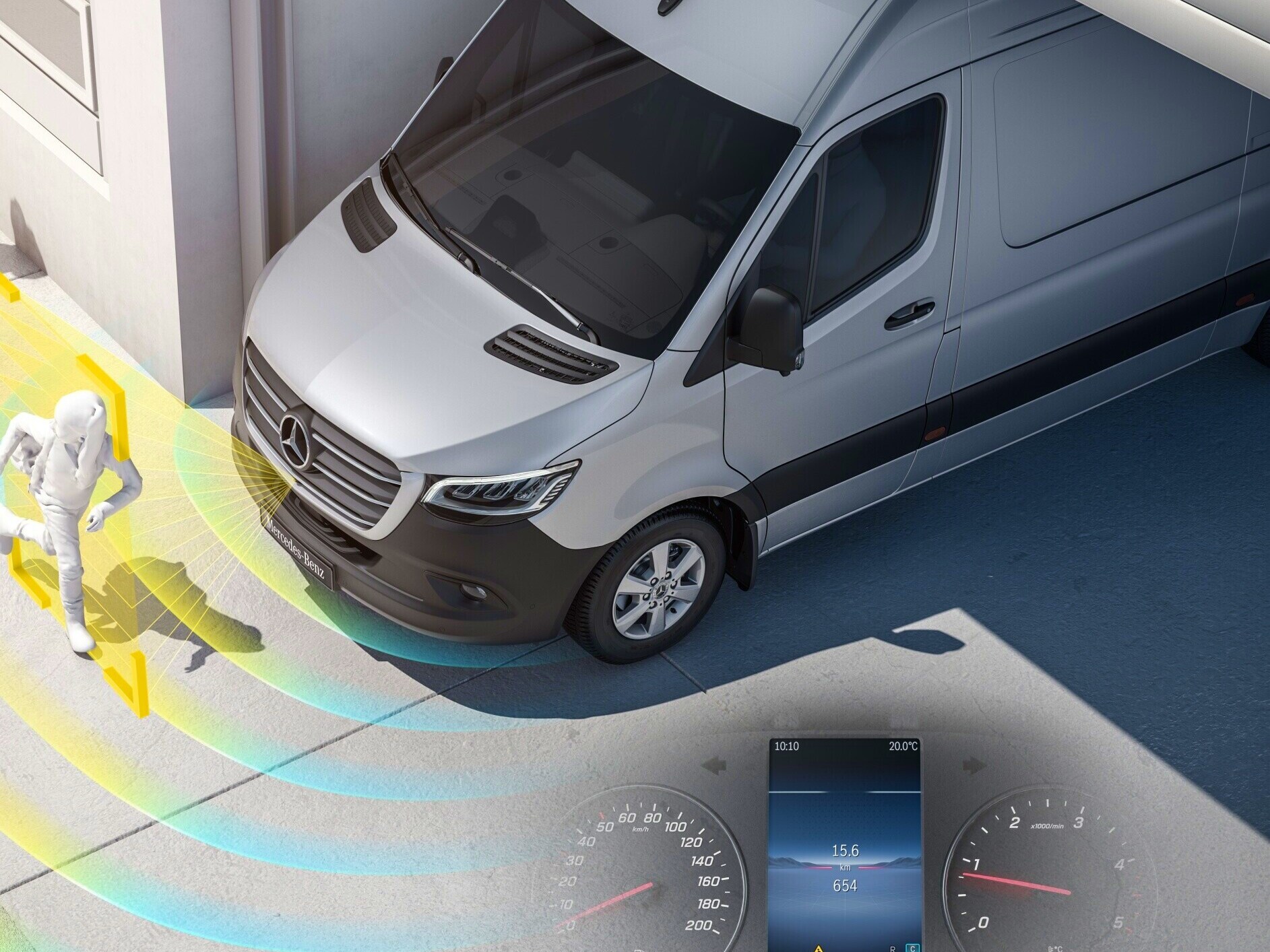 El asistente de información de arranque (MOIS) para la Mercedes-Benz eSprinter Cargo Van.