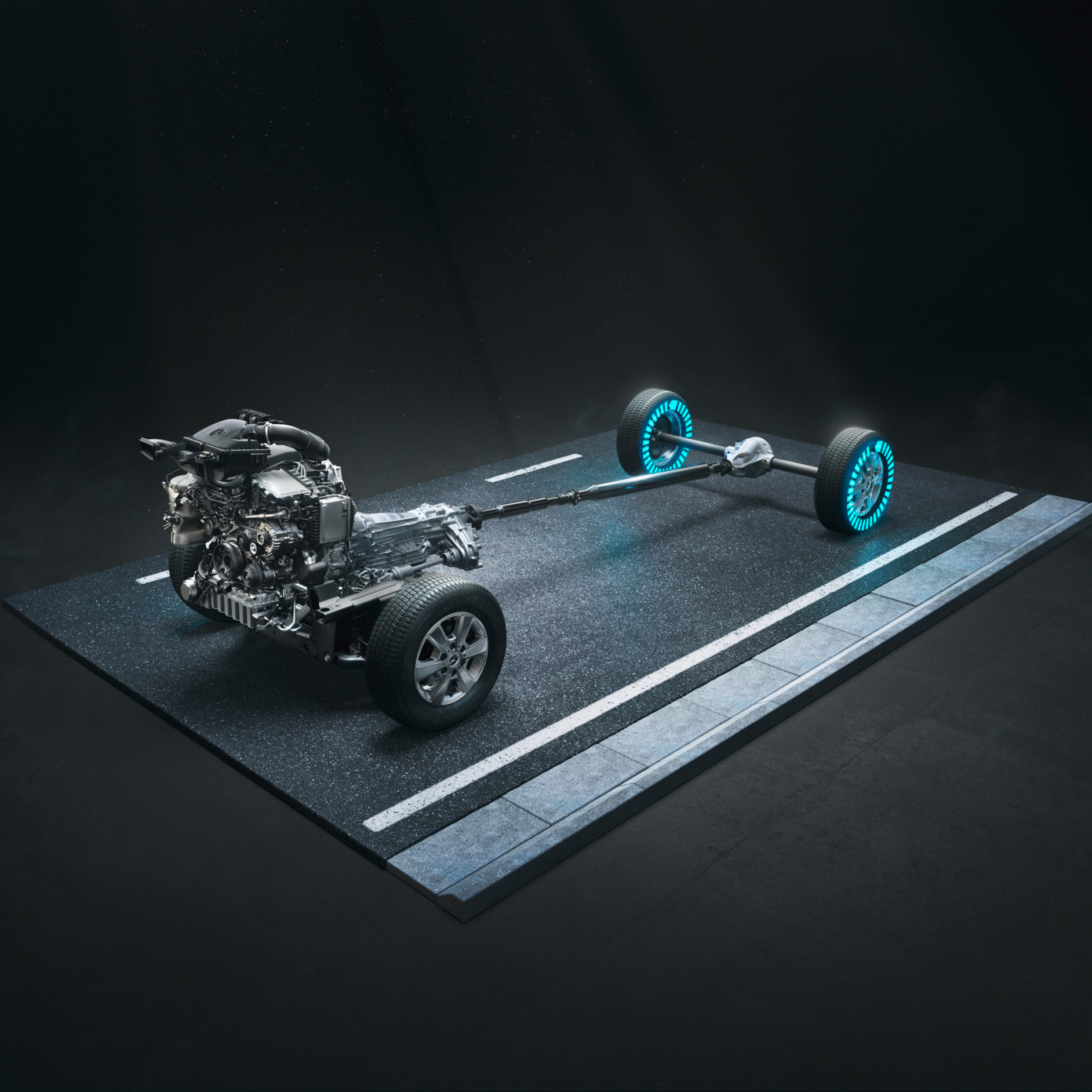 Tracción integral 4x4 con Torque-on-Demand | Sprinter Chasis | Mercedes-Benz La tracción integral 4x4 con Torque-on-Demand del Sprinter Chasis.
