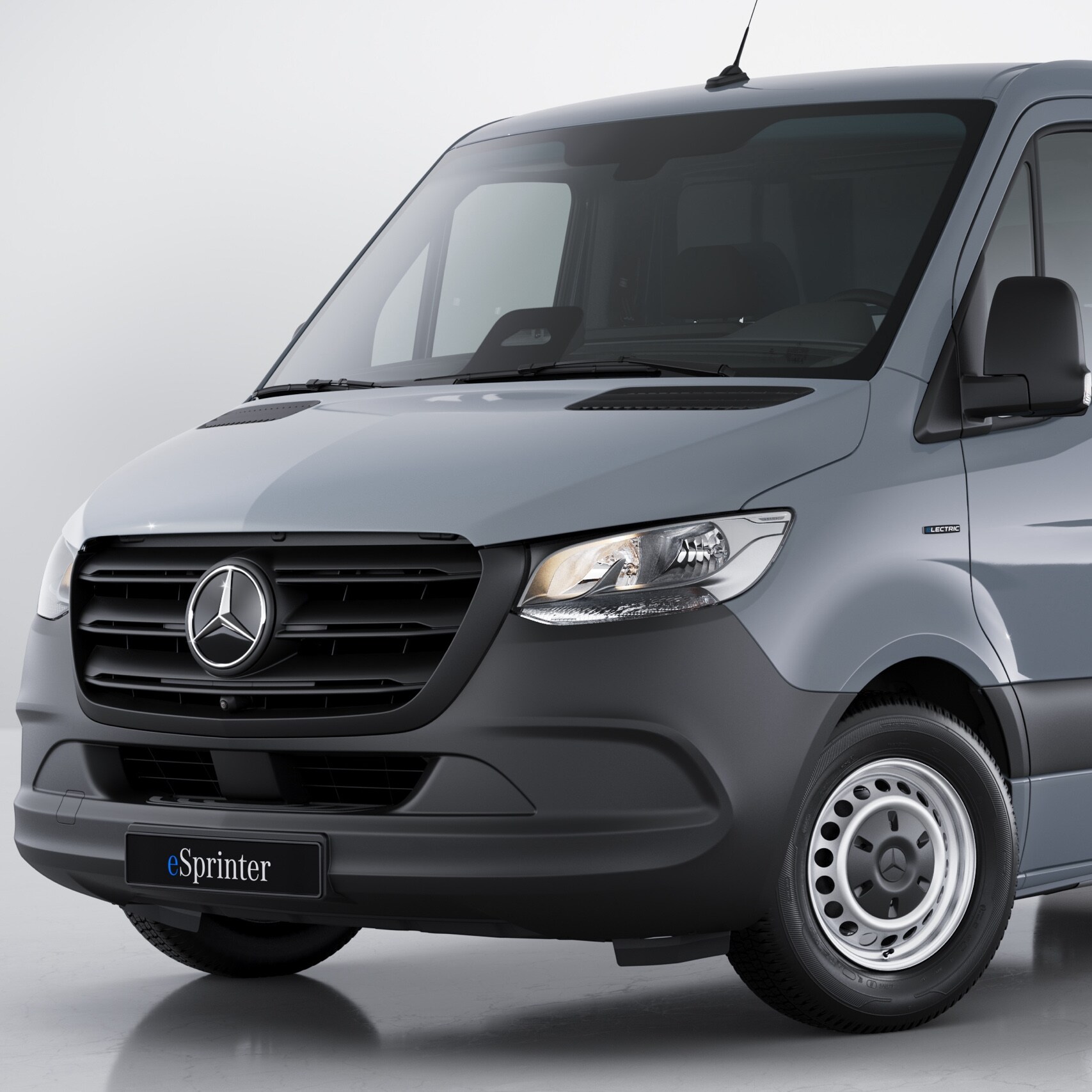Vista frontal de la eSprinter Chasis de Mercedes-Benz.