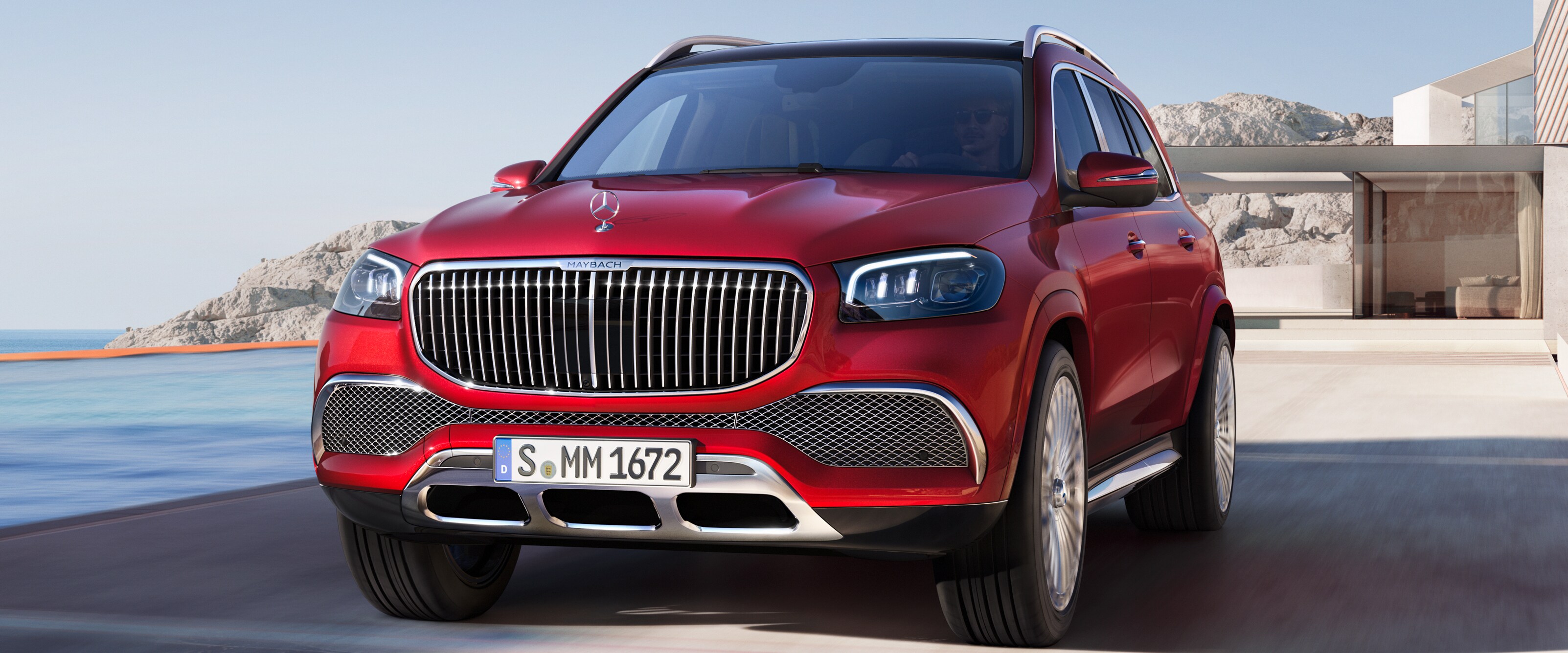 Vista frontal del Mercedes-Maybach GLS SUV.