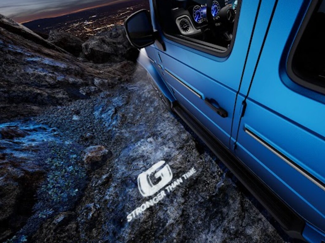 La Clase G totalmente eléctrica de Mercedes-Benz con el paquete MANUFAKTUR Logo en negro.