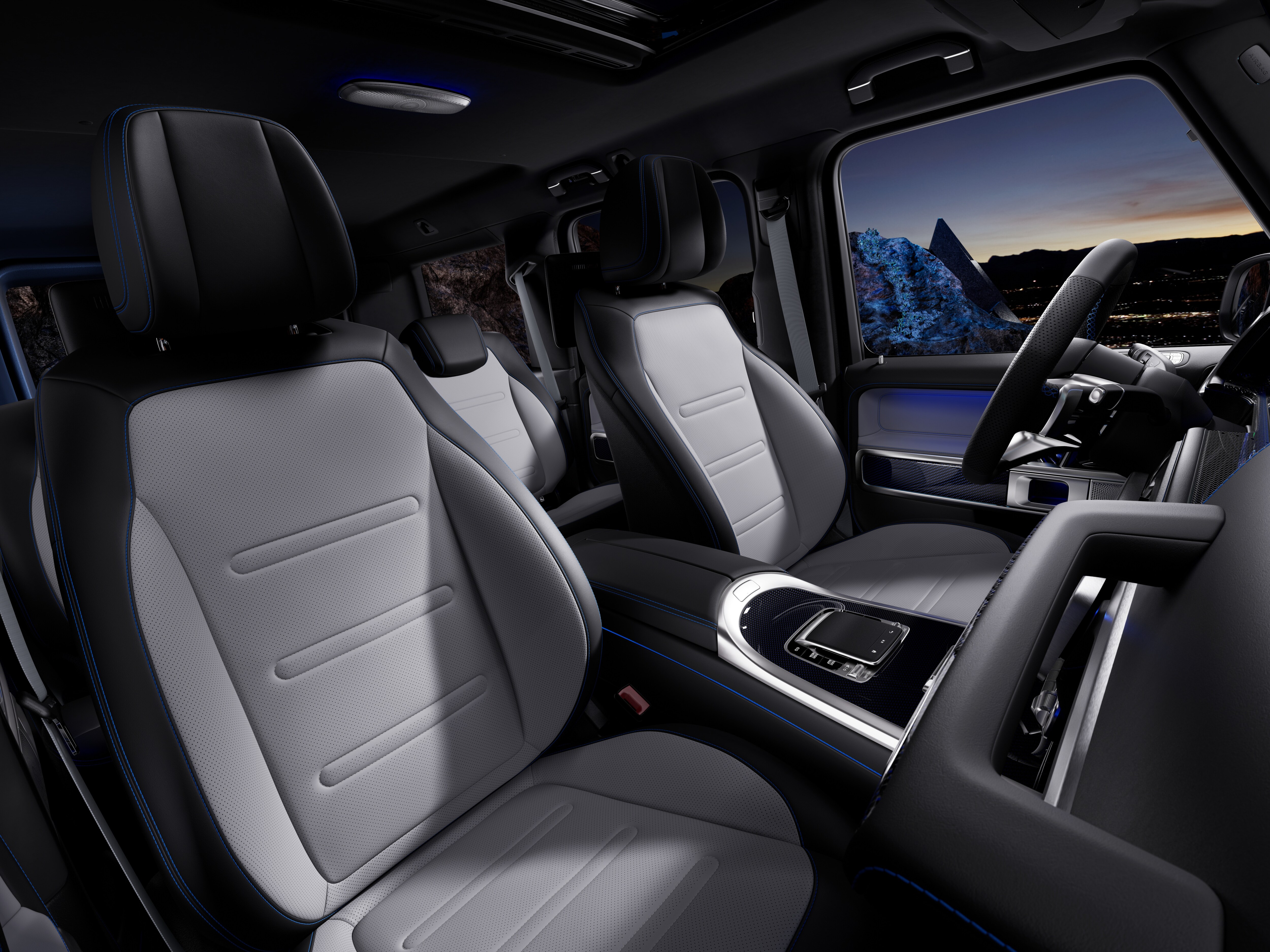 La Clase G totalmente eléctrica de Mercedes-Benz con la línea de equipamiento SUPERIOR para el espacio interior.