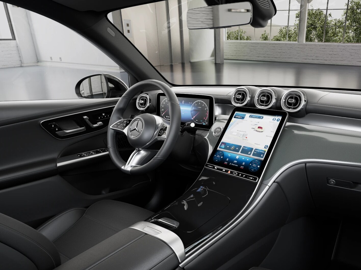 Habitáculo de la GLC de Mercedes-Benz con la línea de equipamiento AVANTGARDE.