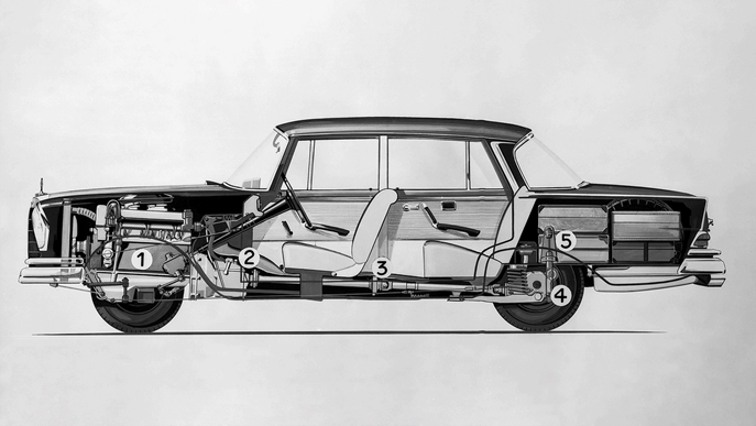 El automóvil como espacio protegido | Carrocería de seguridad, 1959 El automóvil como espacio protegido | Carrocería de seguridad, 1959