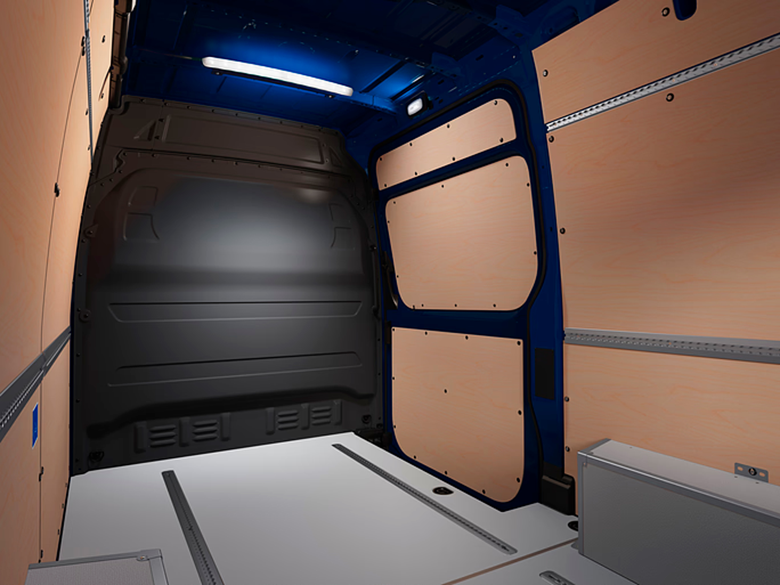 La tira LED en el espacio de carga de la Mercedes-Benz Sprinter Cargo Van. Tira LED en el espacio de carga | Sprinter Cargo Van | Mercedes-Benz.