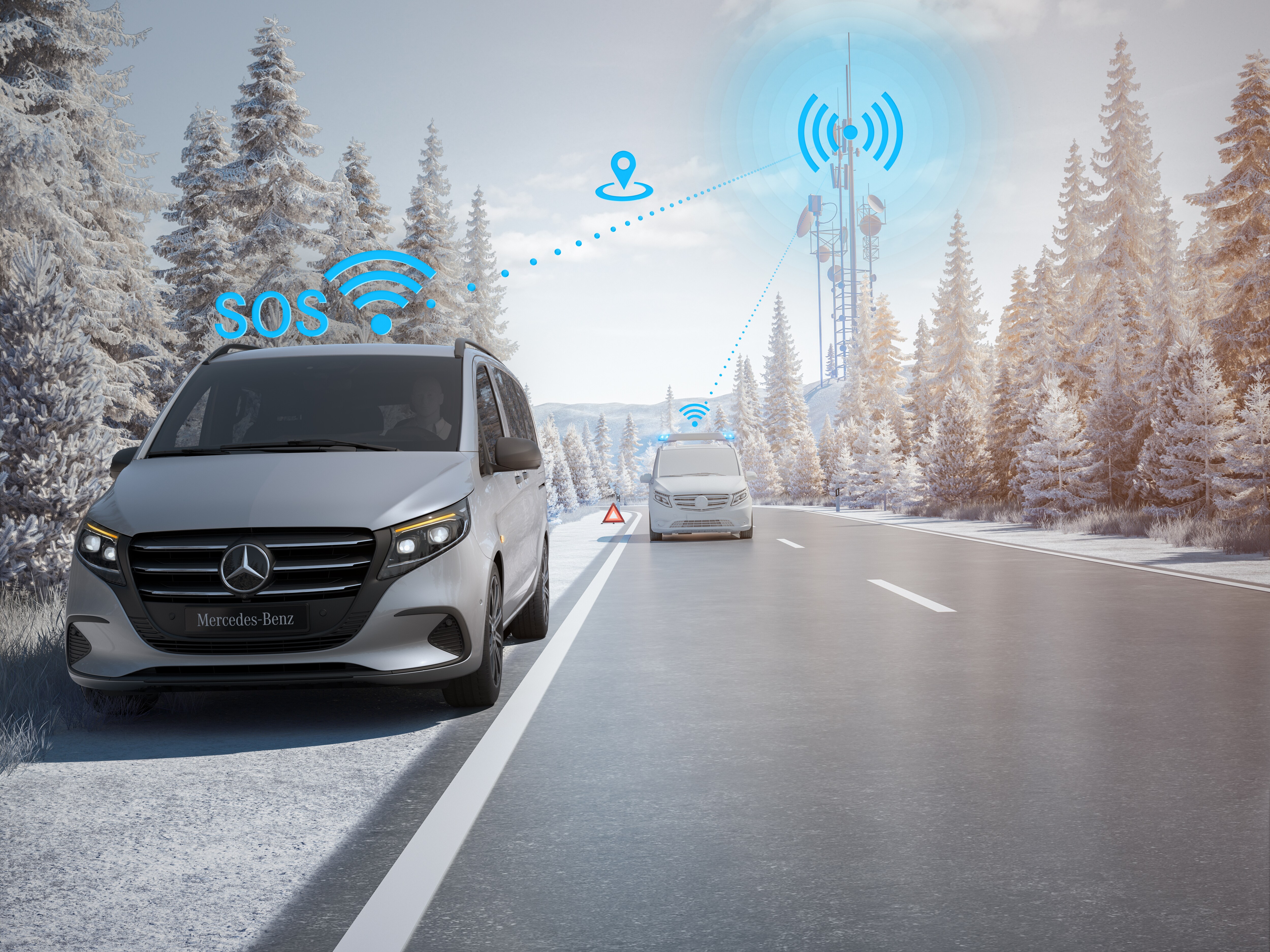 El sistema de llamada de emergencia Mercedes-Benz puede suponer una ventaja de tiempo decisiva en caso de emergencia.